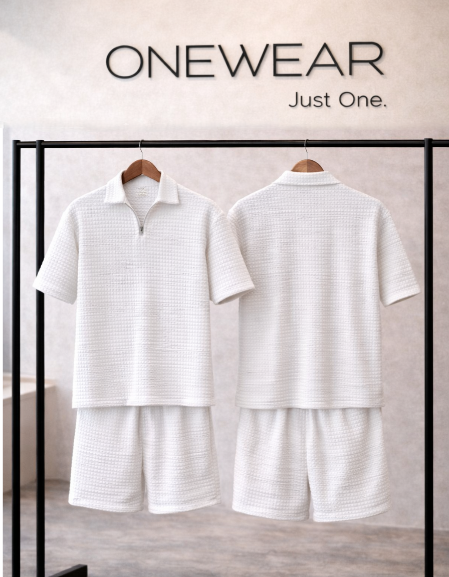 OneWear LinenTouch™ – Camisa Texturizada Premium + Bermuda Exclusiva de Brinde